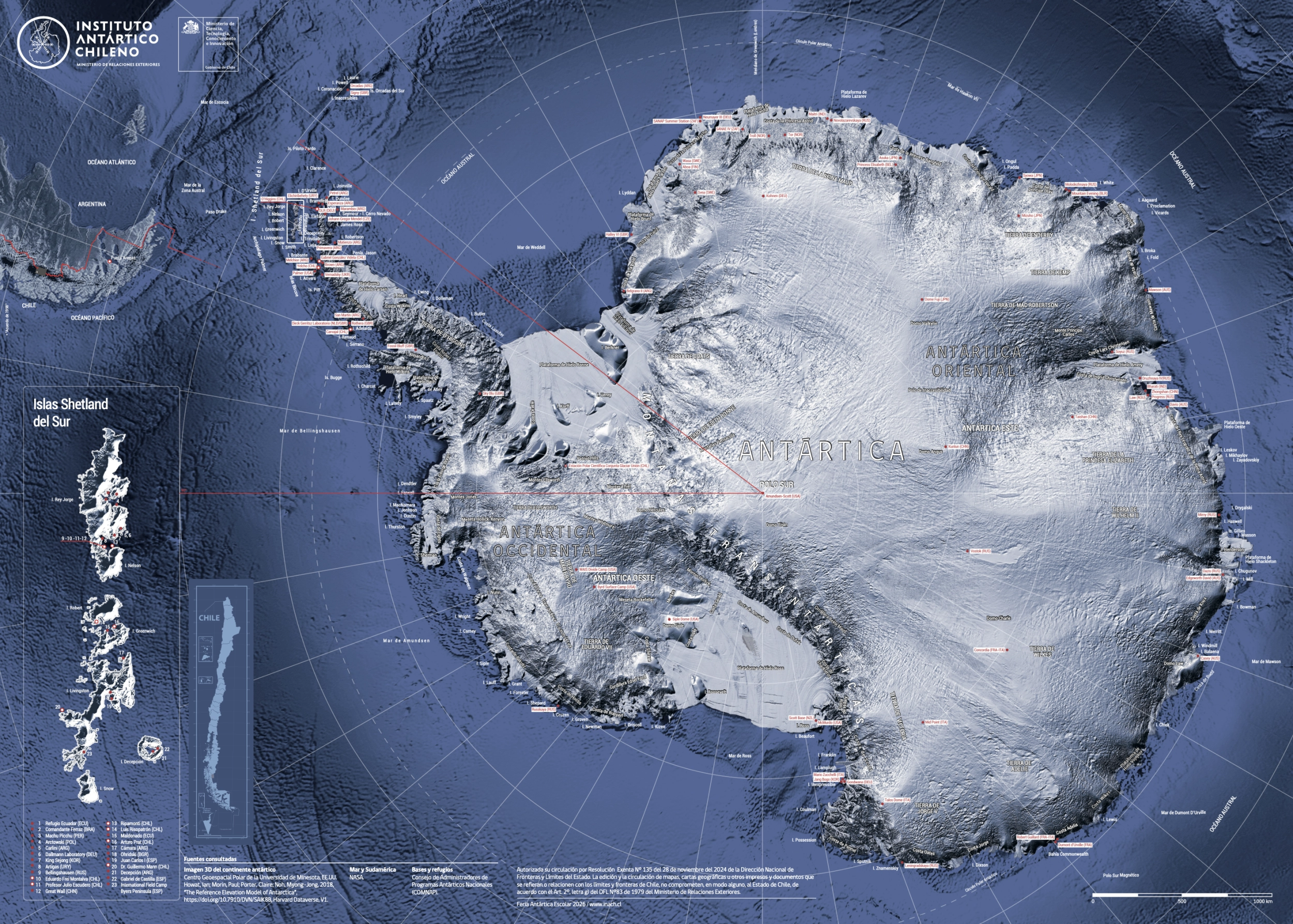Mapa de Antártica y app
