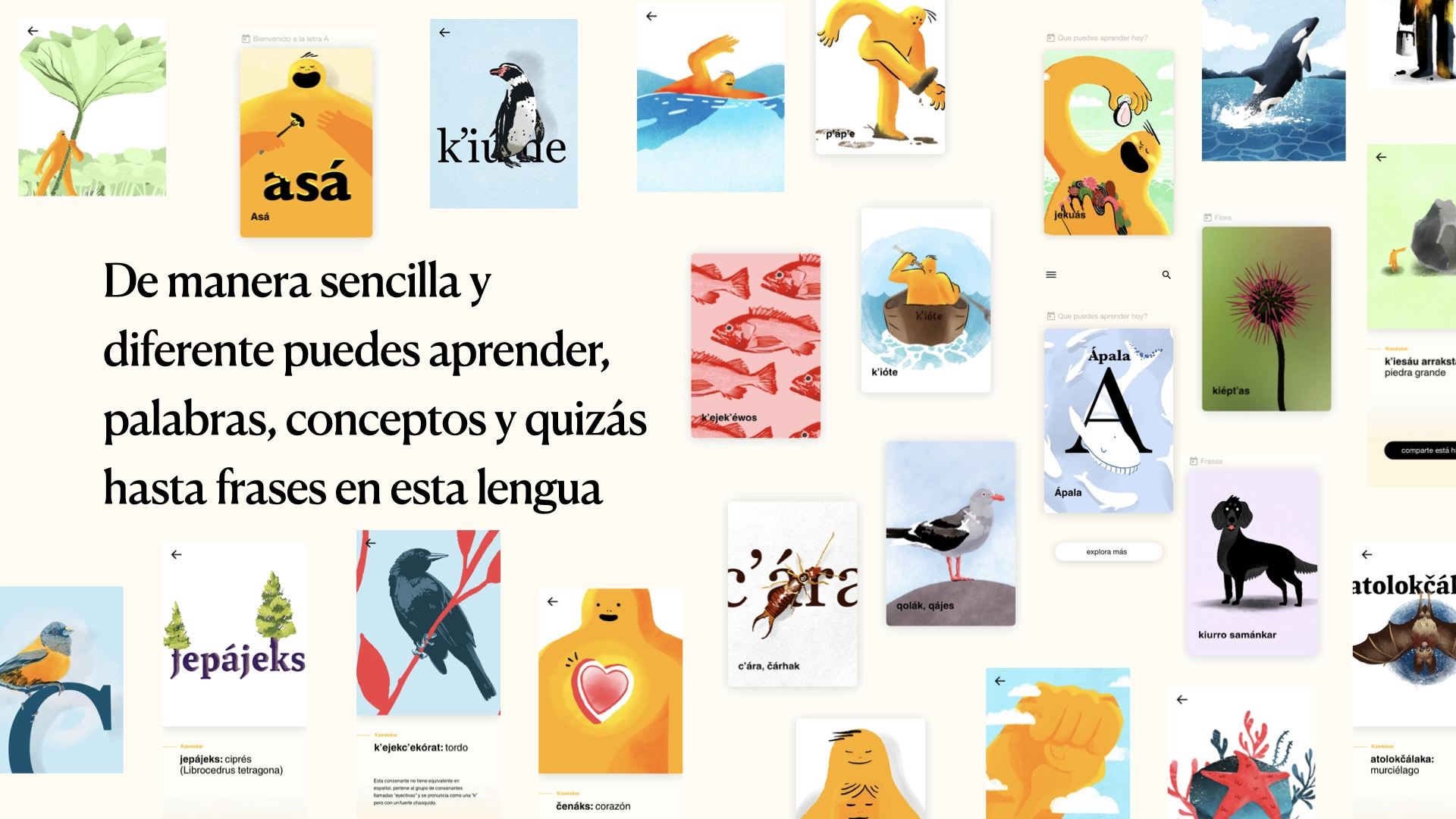 Aplicación aprendizaje de lengua kawésqar