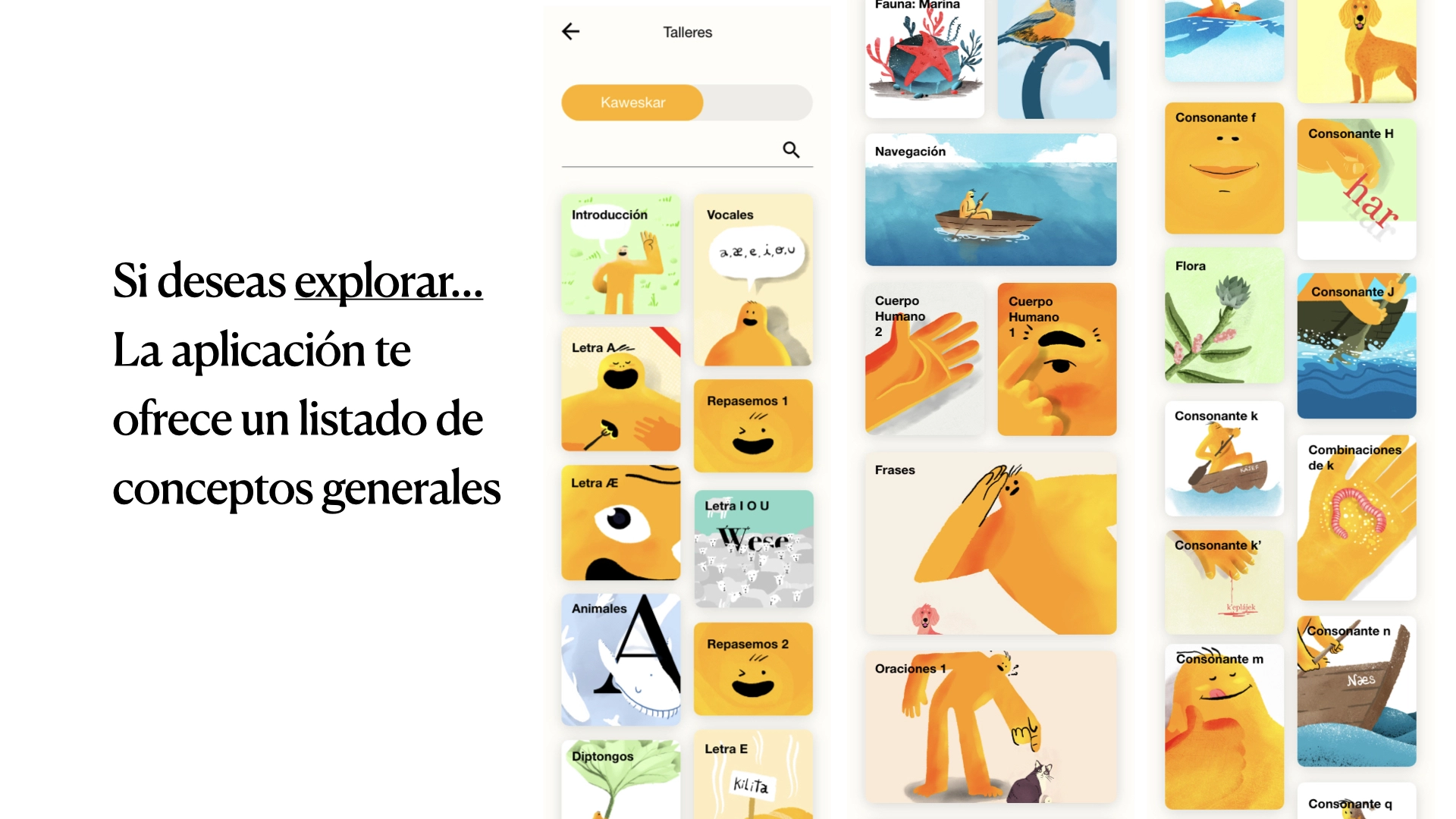 Aplicación aprendizaje de lengua kawésqar